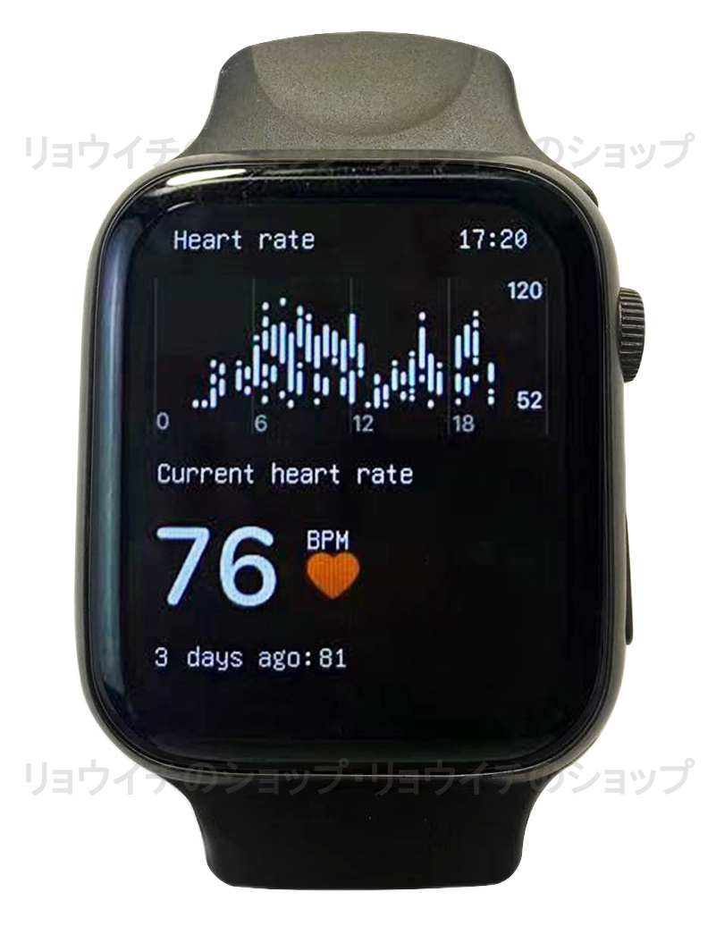送料無料 Apple Watch 代替品 2.0インチ 大画面 スマートウォッチ 音楽 多機能 Watch8 健康 スポーツ 防水 血中酸素 血圧 iphone ブラックの画像3