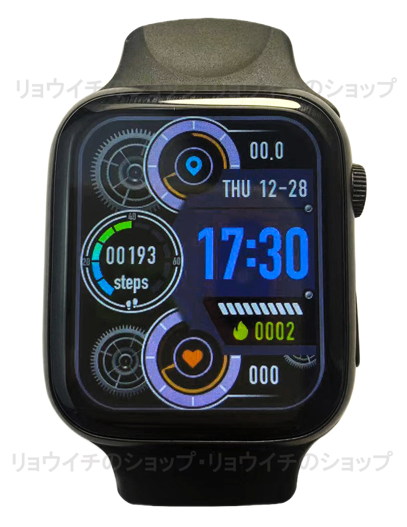 送料無料 Apple Watch 代替品 2.0インチ 大画面 スマートウォッチ 音楽 多機能 Watch8 スポーツ 健康 防水 血中酸素 血圧 iphone ブラック_画像1