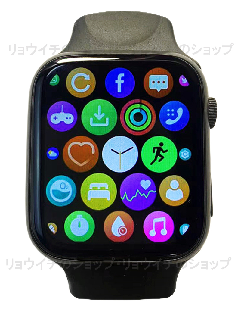 送料無料 Apple Watch 代替品 2.0インチ 大画面 スマートウォッチ 音楽 多機能 Watch8 スポーツ 健康 防水 血中酸素 血圧 iphone ブラック_画像2