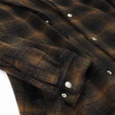 A.F ARTEFACT SNAPPED OVER CHECK SHIRT/OMBRE FLANNEL (BLACK x ORANGE)定価34100円 エーエフアーティファクト N/07 Rick Owens JULIUSの画像6