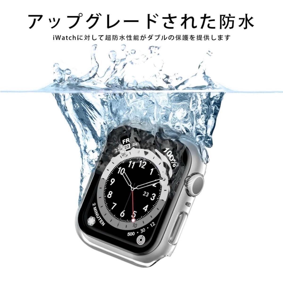 AppleWatchケースTempered Glass Case 45mmクリア Apple Watch カバー 