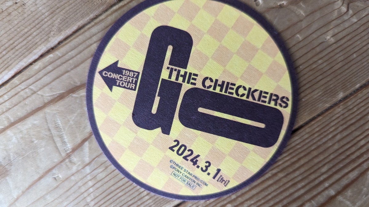 映画◆THE CHECKERS チェッカーズ「GO」 1987 CONCERT TOUR 使用済チケット半券と記念ステッカーとコースターの画像3