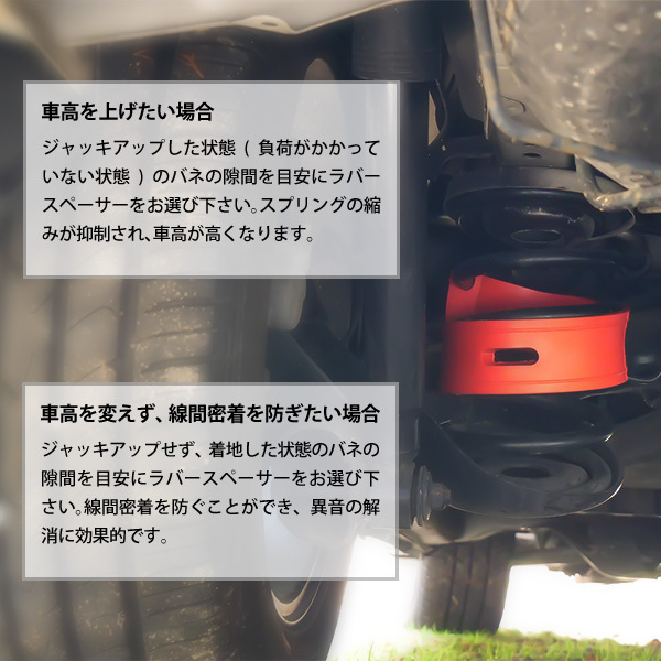 【送料無料】 ラバースペーサー 23mm 2個セット スプリングゴム サスペンション 衝撃吸収 車高調 ラバー スペーサー ショックアブソーバーの画像6