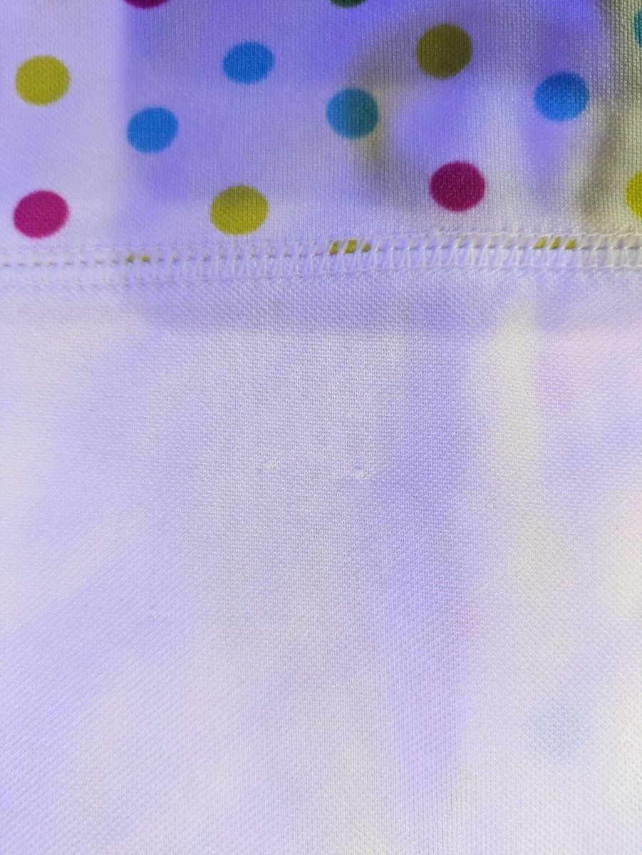 ラッシュガード キッズ 女の子 白×ピンク水玉 ポケット付き120cm