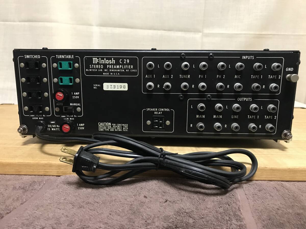 中古　McIntosh マッキントッシュ C29 コントロール/プリアンプ　（動作良好品）（メンテナンス済品）_画像8