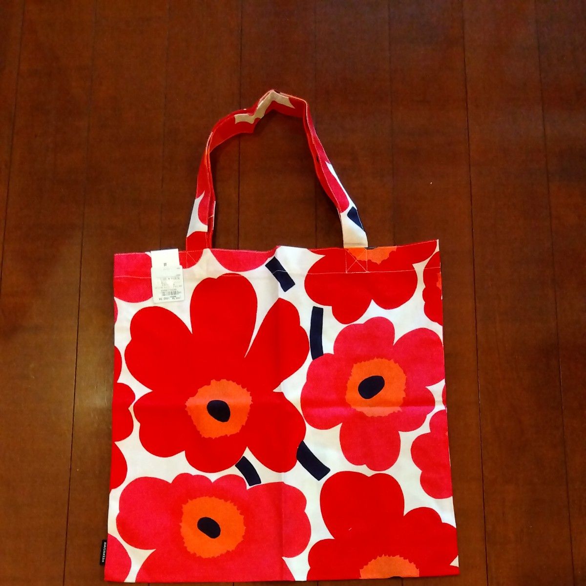 マリメッコ エコバッグ ピエニウニッコ ホワイト×レッド marimekko PIENI UNIKKO　4548477756243