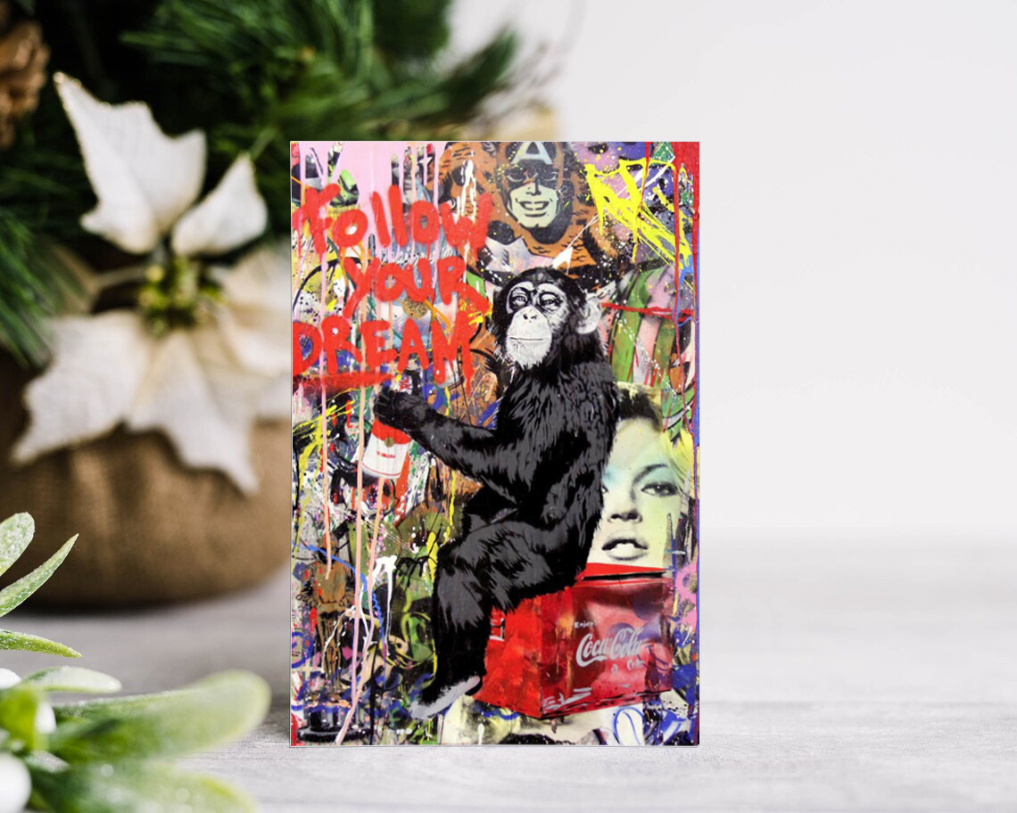 PB04-バンクシー Banksy banksy ポストカード postcard ハガキ 風船と少女 雑貨 イラスト 小物 インテリア street art オリジナル_画像1