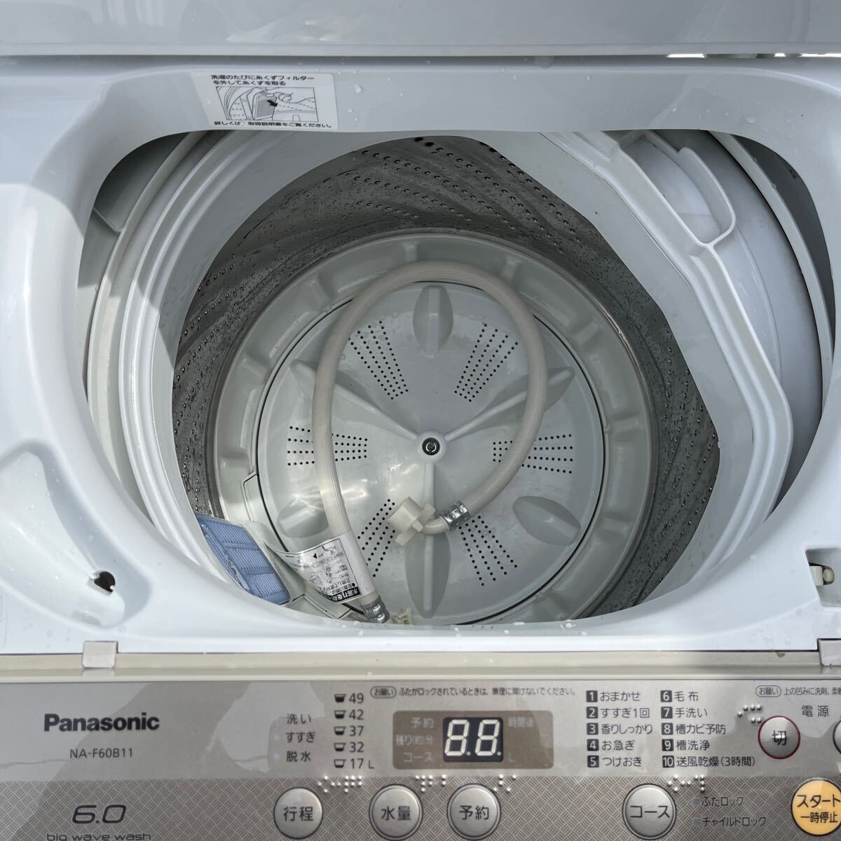 Panasonic 全自動洗濯機 NA-F60B11 6kg【H88cm W 57cm D 57cm】2017年製_画像5
