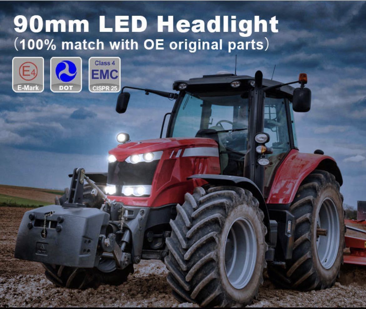 LED head light Hi/Lo original exchange type 2 piece 1 set masei fur gason fender to New Holland Cras John Deere tractor 