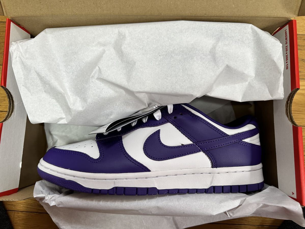 送料無料 未使用 ナイキ ダンク ロー チャンピオンシップ コート パープル 27cm NIKE Dank Low Retro Champion Ship Court Purple US9 白紫の画像7