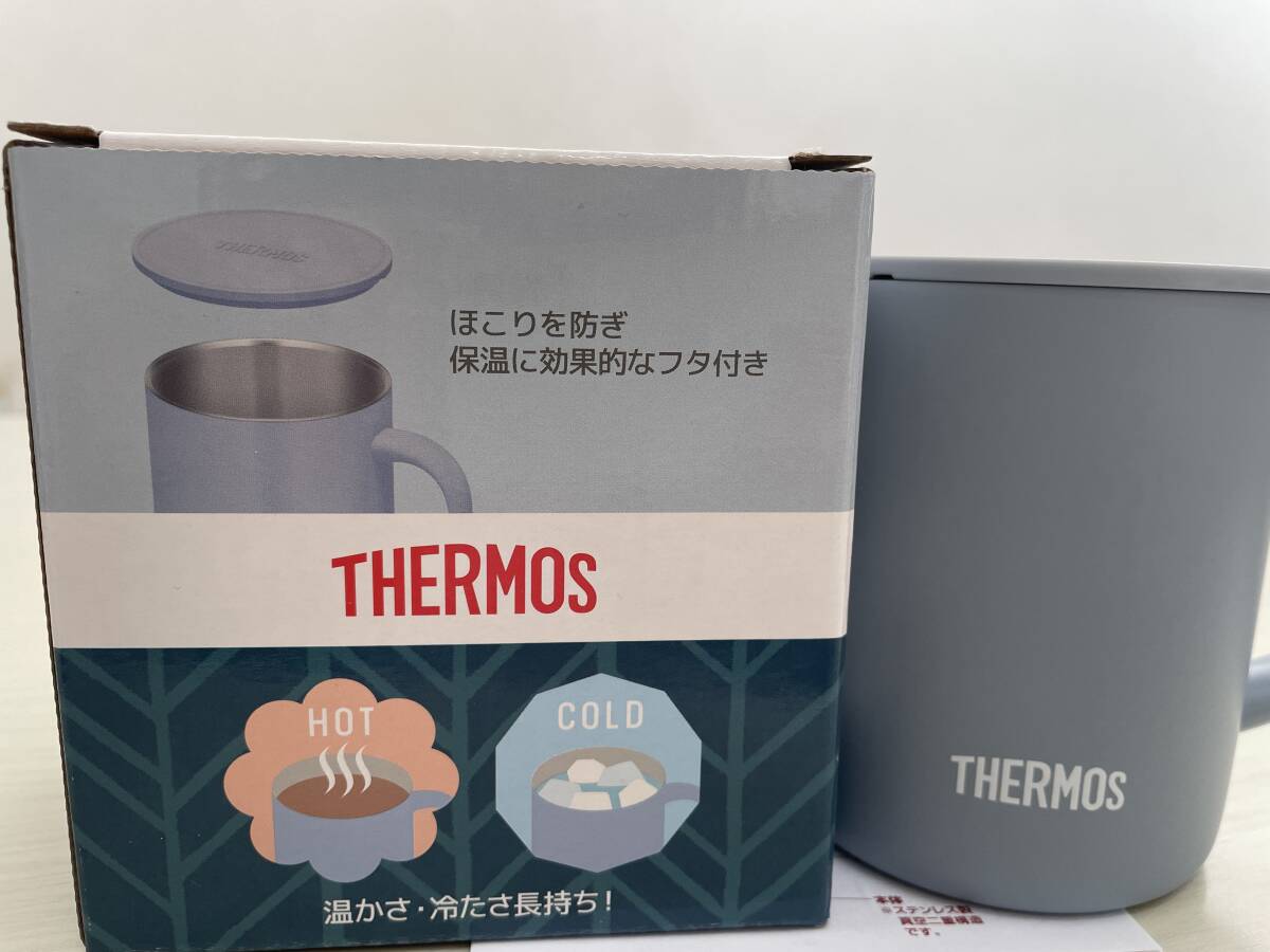 新品 現行品【 サーモス 真空断熱マグカップ 350ml 蓋つき 保温 保冷 コップ ■ アッシュブルー 】の画像3