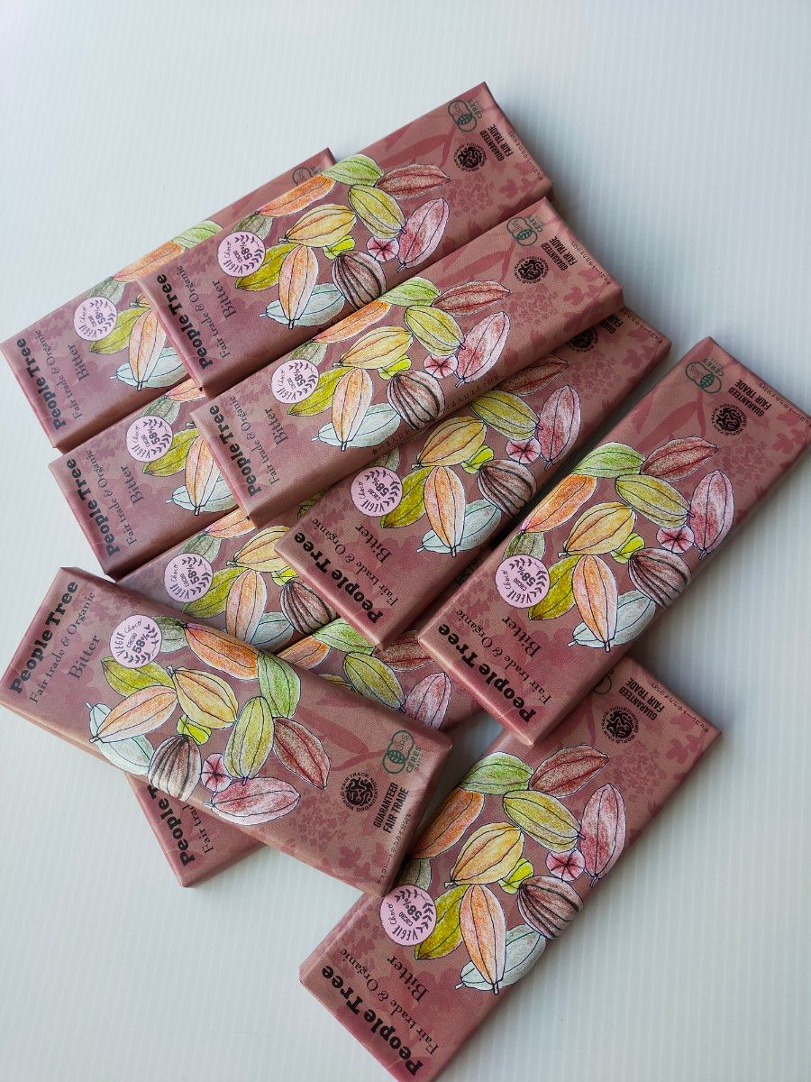 10枚 People Tree(ピープルツリー オーガニック/ビターPeople Tree 板チョコレート かわいい包装紙