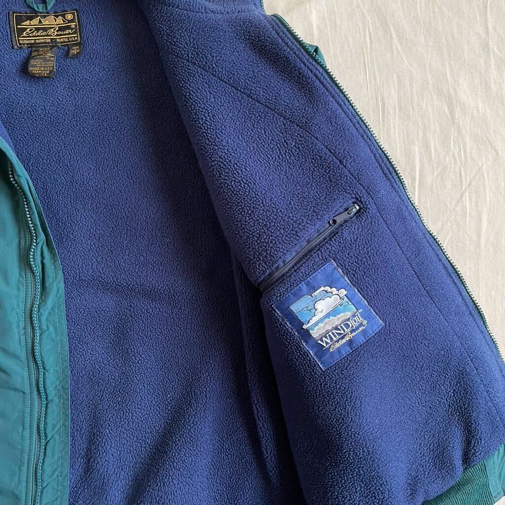 5530円 80s Eddie Bauer 黒タグ USA製 L ナイロン フリース 5530円 80s Eddie Bauer 黒タグ USA製 L ナイロン フリース