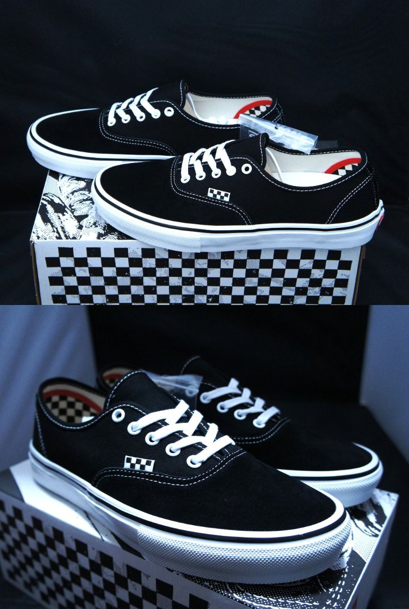 SALE！ 送料無料！【新品】US8.5 26.5cm VANS バンズ SKATE AUTHENTIC スケート オーセンティック ブラック/ホワイト 2_画像6