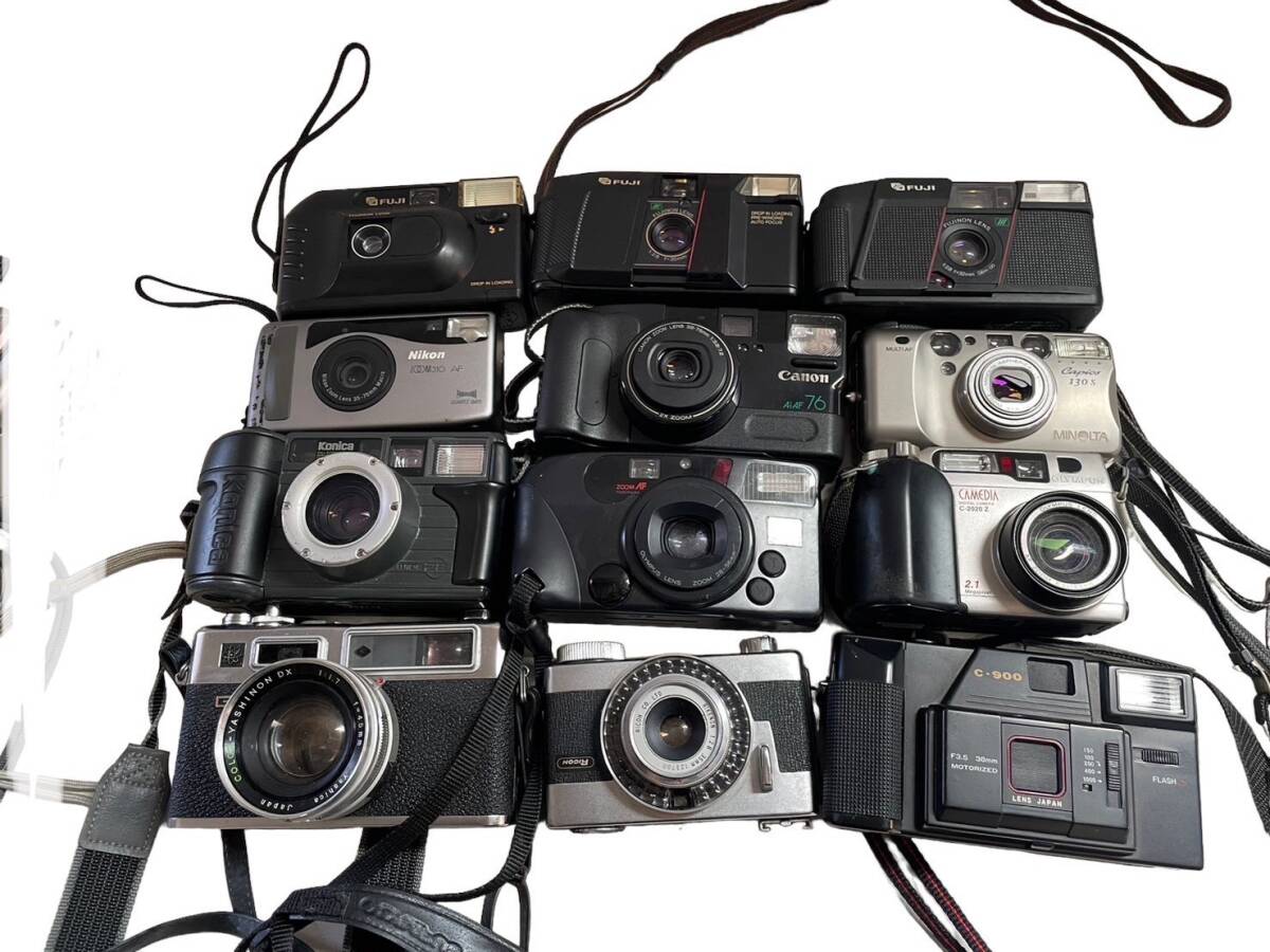 【0405-24】【1円〜】カメラ12個まとめ売り Nikon 富士フィルム Canon MINOLTA 中古品 現状品 動作未確認の画像1