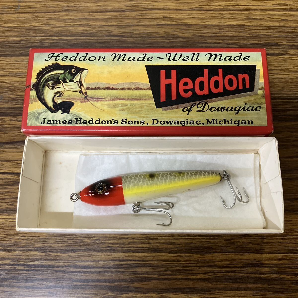 ヘドン ウンデッド スプーク ザラゴッサ オリジナルウッド HEDDON WOUNDED レア オールドルアー 箱入り 6個の画像2