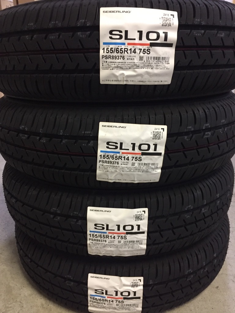 ブリヂストン製　155/65R14　SL101　セイバーリング　4本セット　送料無料　消費税込_画像1