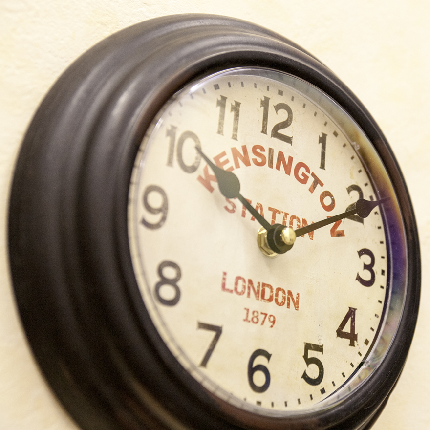 【壁掛時計】プレステージクロック★KENSINGTON STATION★ブラック