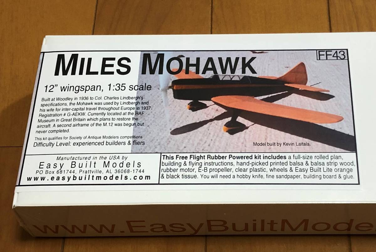 [ резина сила Peanuts машина ]Easy Built производства Miles Mohawk( крыло длина :12~=305mm)*** остаток 1