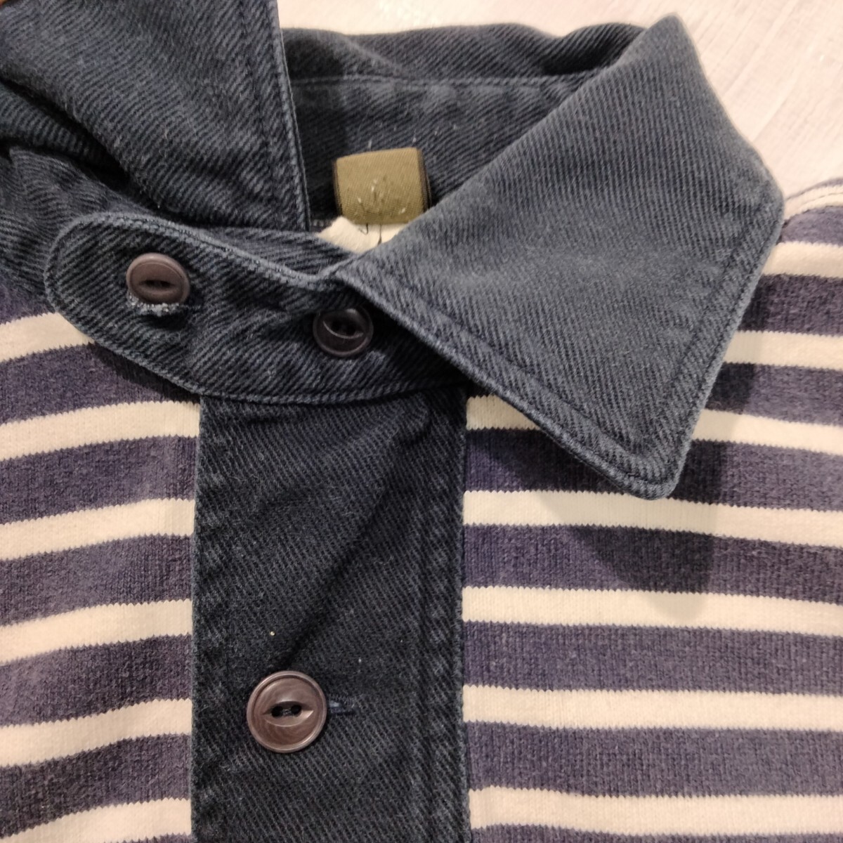 ナイジェルケーボン Nigel Cabourn マリンポロ MARINE POLO 半袖　ボーダー　ポケット付　ポロシャツ　44 ナイジェル　ケーボン　ポロ　_画像3