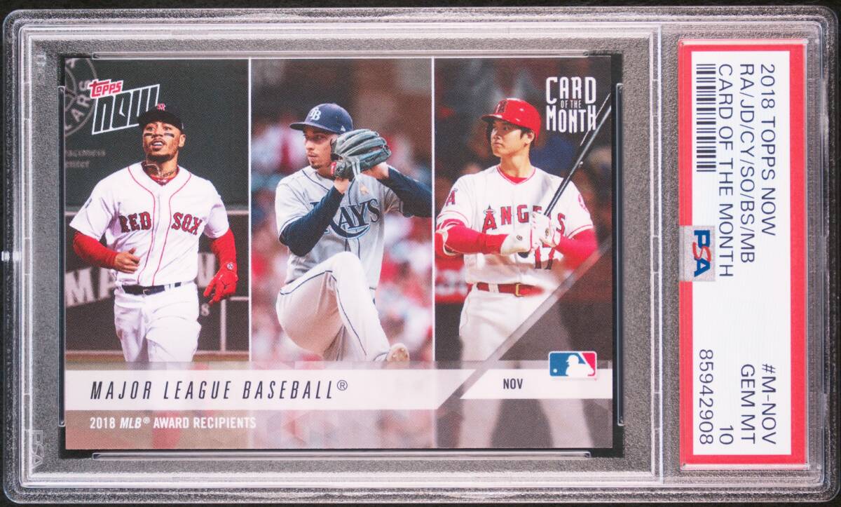 2018 TOPPS NOW CARD OF THE MONTH RA/JD/CY/SO/BS/MB SHOHEI OHTANI 大谷翔平 PSA10 M-NOV RCの画像1