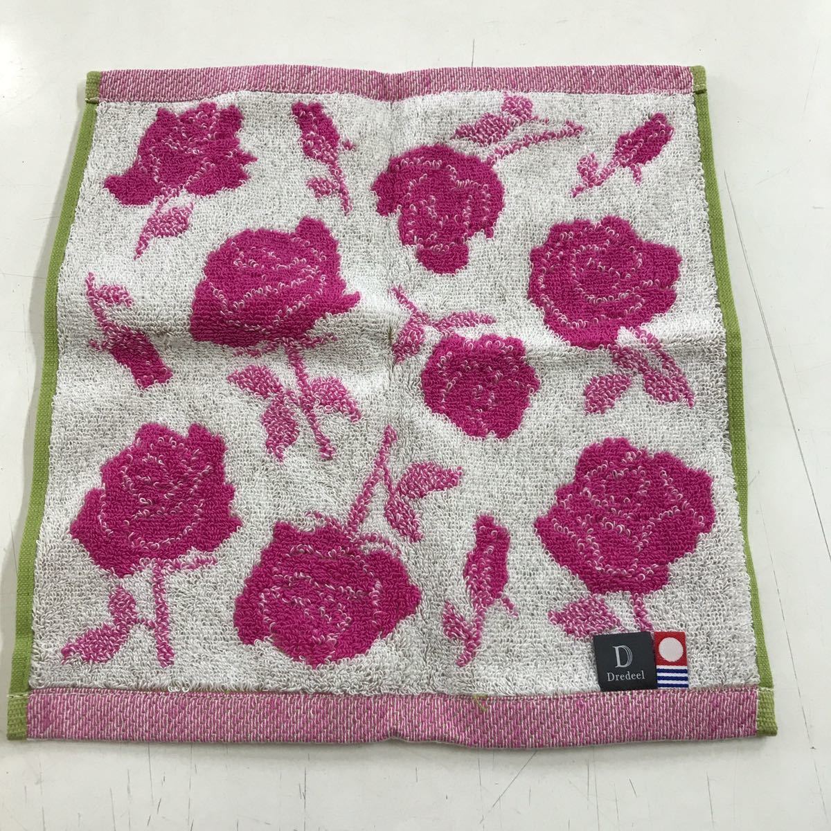  new goods now . towel rose pattern towel handkerchie made in Japan ( pink )