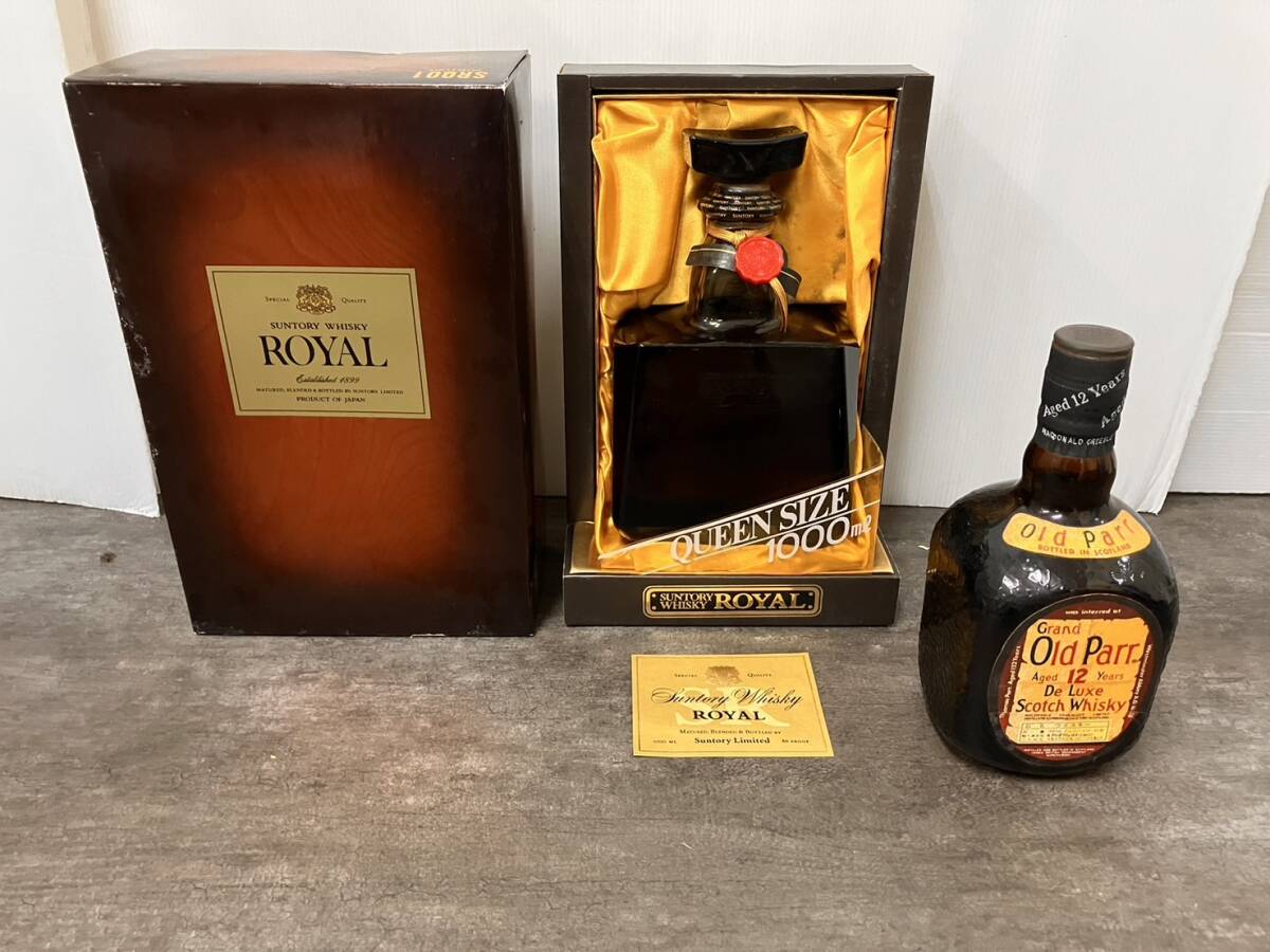 SUNTORY WHISKY ROYAL 1000ml 43％ Grand Old Parr Aged 12 Year 750ml 43度 未開栓 ラベル剥がれています 液面低下等の可能性有 現状渡しの画像1