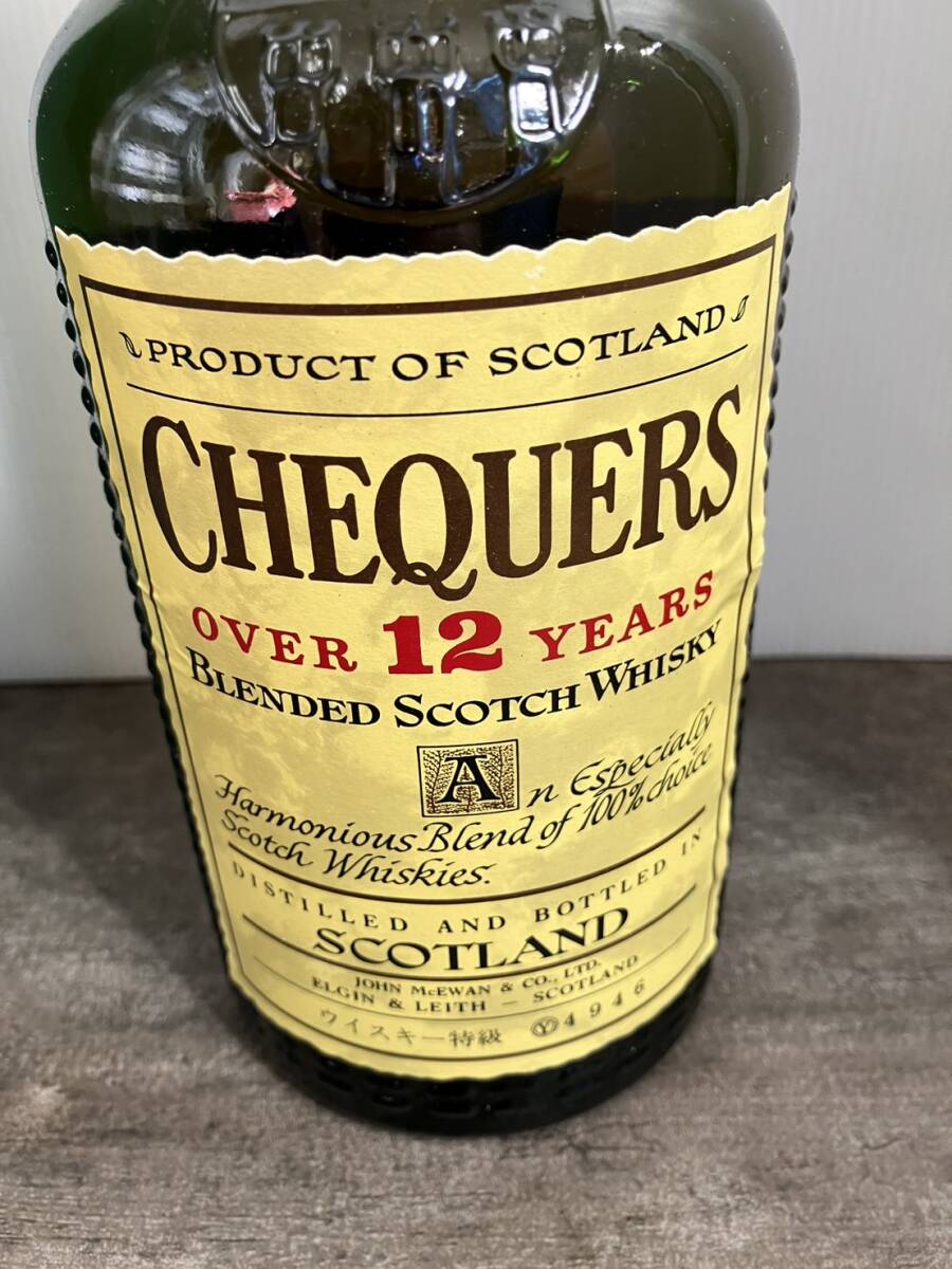 CHEQUERS OVER 12 YEARS BLENDED SCOTCH WHISKY/チェッカーズ 12年 ブレンド 750ml 43度 箱付き 未開栓 液面低下等の可能性有 現状お渡し_画像4