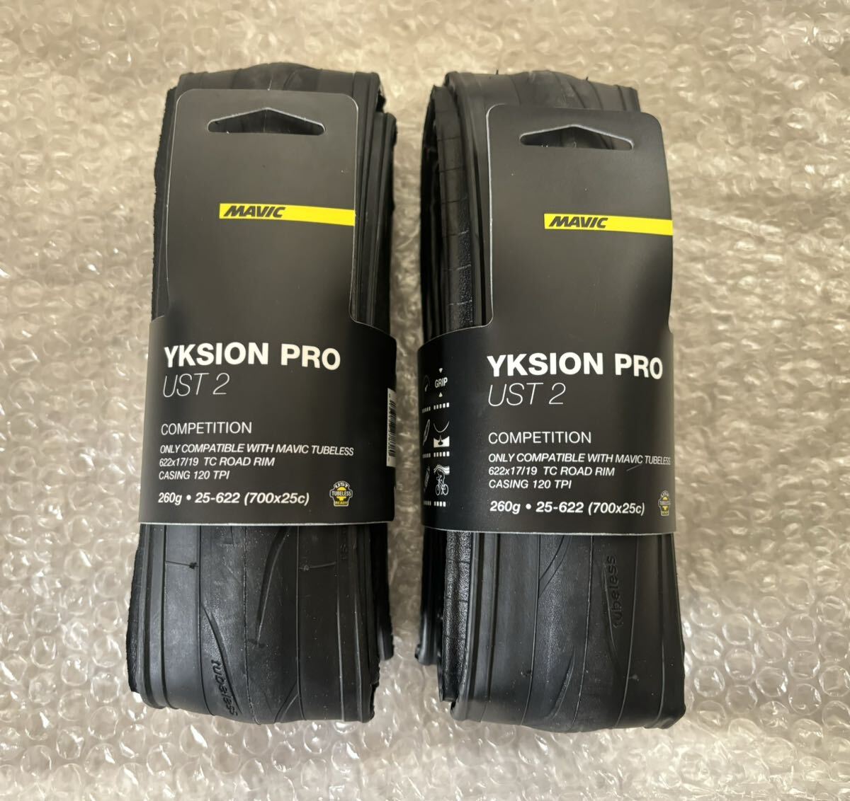 新品☆2本セット★マビック イクシオンプロ UST II MAVIC Yksion Pro UST 2 チューブレスレディ タイヤ 700x25c _画像2