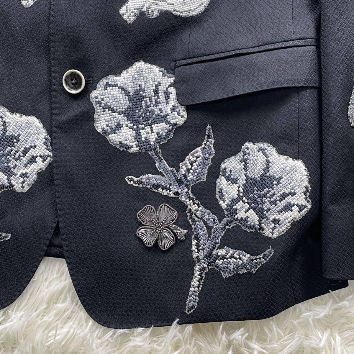 [ обычная цена 80 десять тысяч ] действующий редкий Dolce & Gabbana DOLCE&GABBANA Dolce&Gabbana tailored jacket вышивка ангел Crown .. шелк черный чёрный 