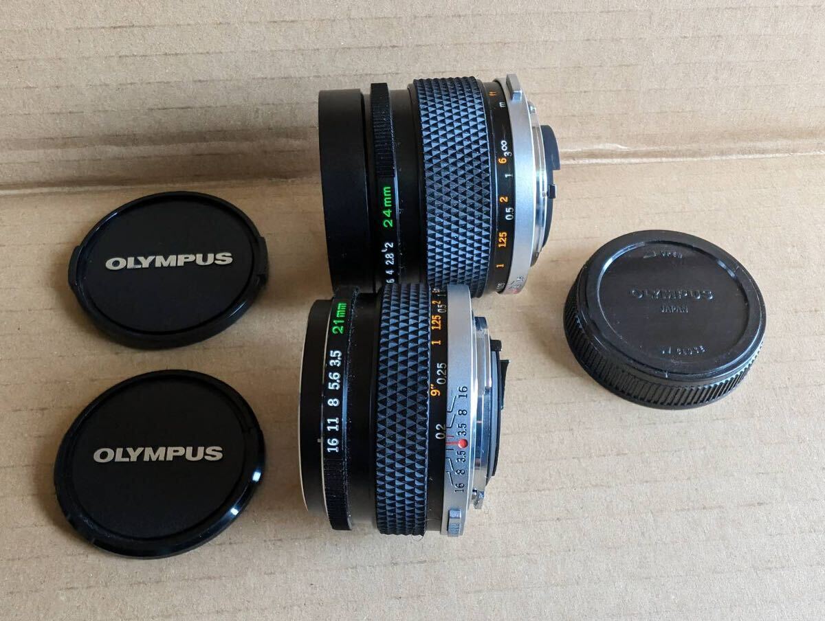 オリンパス OLYMPUS OM-SYSTEM ZUIKO AUTO-W 24mm 1:2 と G.ZUIKO AUTO-W 1:3.5 21mm レンズ2本の画像5