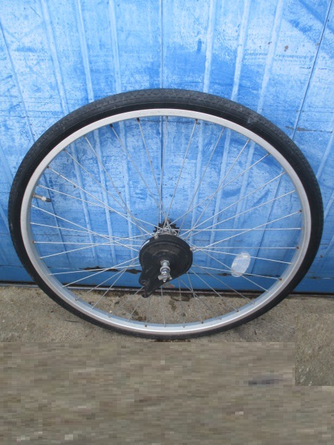 26インチ（26ｘ1）　自転車後輪 　　（アルミホイール・タイヤ・チュ-プセット）　　（上341)_画像1