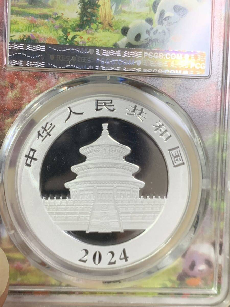 中国パンダ銀貨 2024年中華人民共和国パンダ10元 純銀 30グラムPCGS鑑定済みMS70 未使用 極美品 希少 非常に入手困難 の画像8