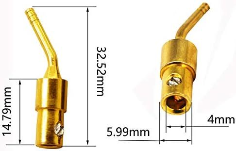  曲面 純銅 金メッキ ハンダフリー ネジ留め式 2 mmピン型オーディオバナナプラグ スピーカーケーブルバナナクリッププラグの画像2