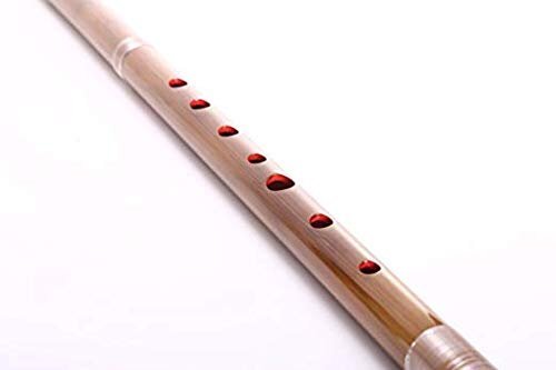 【お買い得品】 竹笛横笛 六本調子 7穴 伝統的な楽器 山本竹細工屋 （銀白紐巻き） 竹製篠笛の画像2