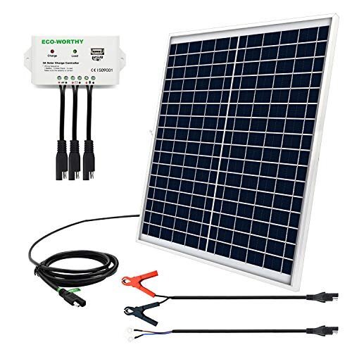【SALE期間中】 ECO-WORTHY チャージーコントローラー含まれ 災害や野外に 12v ソーラーパネルキット 25W