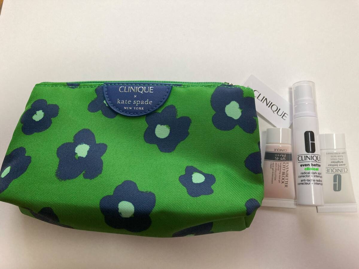  Clinique Kate Spade pouch &i-bn betta - set [ unused * new goods ]