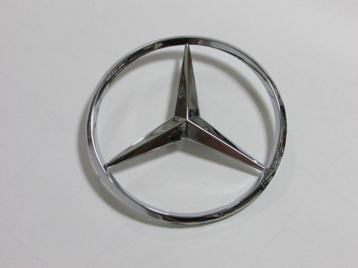 Mercedes Benz メルセデス ベンツ リア トランク エンブレム メッキ シルバー 85mmの画像1