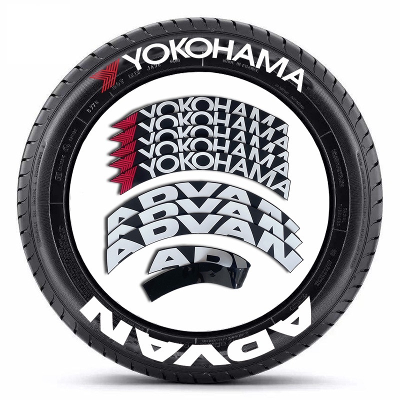 YOKOHAMA ADVAN ヨコハマ アドバン タイヤレター ホワイトレター タイヤステッカー_画像1