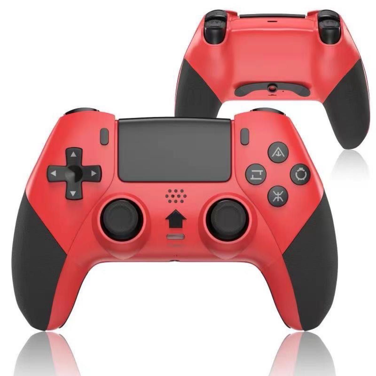 PS4  コントローラー 新品  ワイヤレスコントローラー Bluetooth 赤 黒 プレステ4 背面ボタン ジャイロセンサー