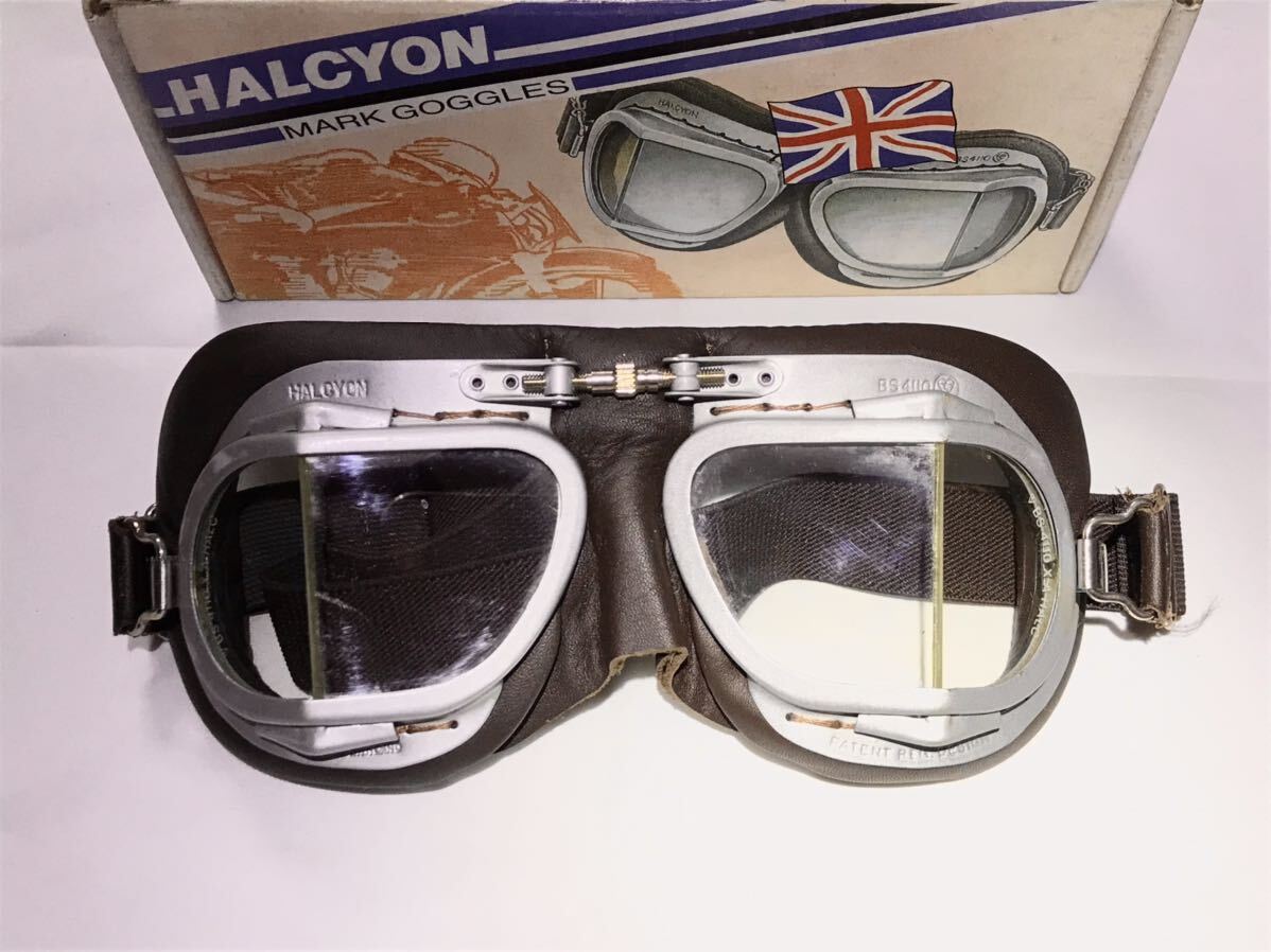 英国製HALCYON VINTAGE MARK GOGGLES ハルシオン ゴーグル sr400 W1SA ロッカーズ VESPA ハーレーダビッドソン トライアンフ ボンネビルの画像1