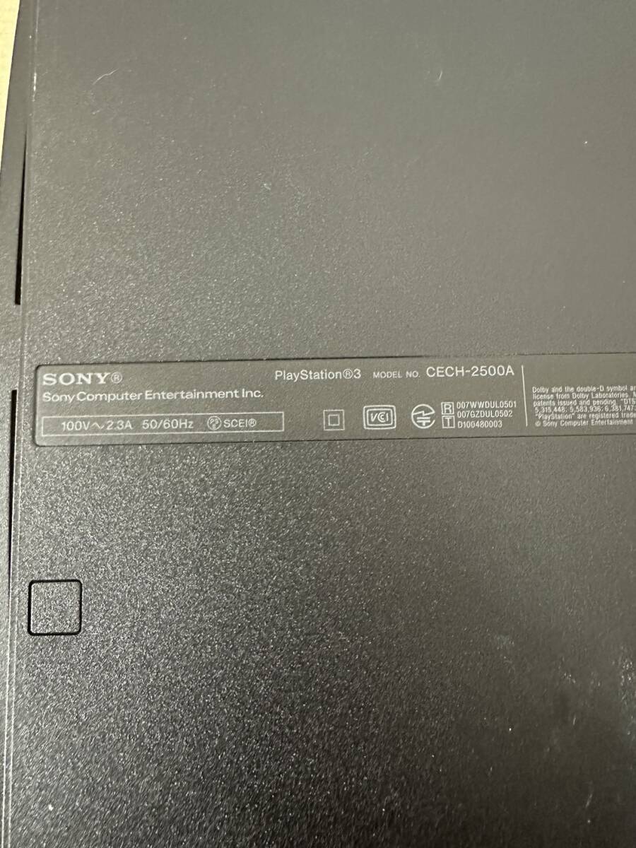 K【現状品】SONY PlayStation3 PS3 CECH-2500A ブラック 通電のみ確認済 コード付 ジャンク品の画像9