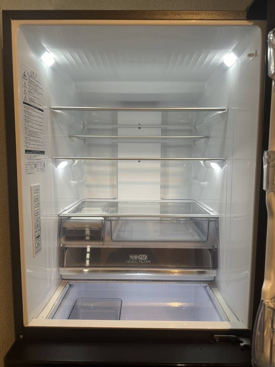 K【中古品】AQUA アクア AQR-V43K（T）2021年製 430L ノンフロン冷凍冷蔵庫 右開き ブラウンの画像6
