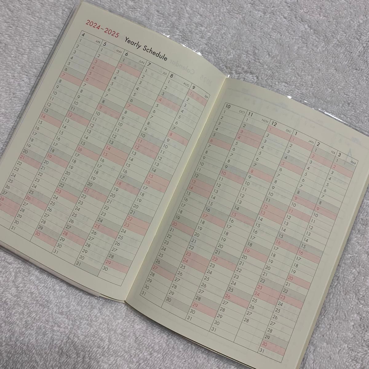2024年4月始まり　B6手帳 スケジュール帳 スケジュール カレンダー
