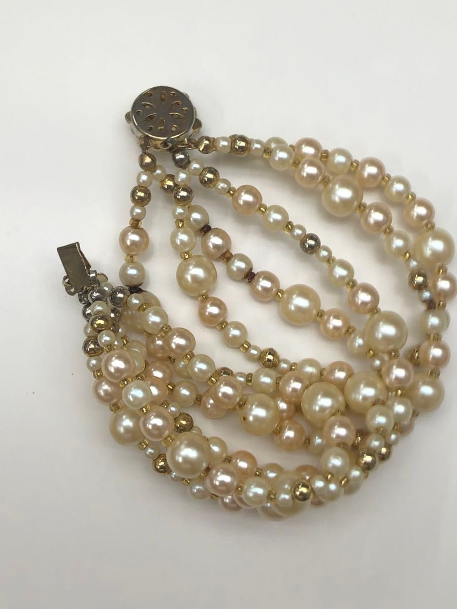 パールのネックレス　ピアス　ブレスレットの3点セット ネックレス パール ブレスレット 真珠 アクセサリー