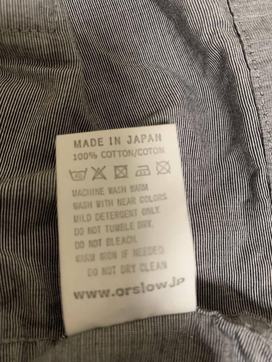 orSlow MILITARY PAJAMA SHIRT オアスロウ パジャマシャツ ライトグレー オーバーサイズジャケット カバーオール サイズ2 日本製_画像6