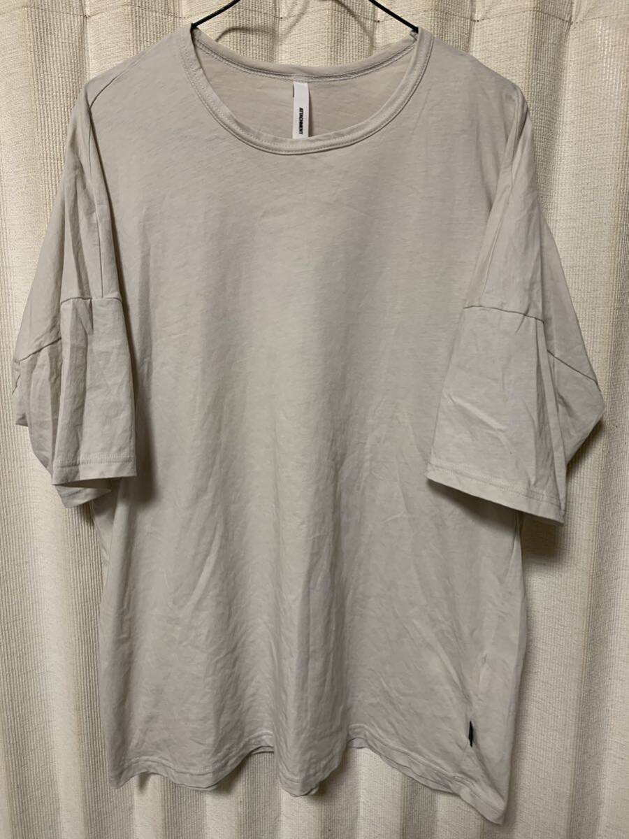 ATTACHMENT 30/1 MERCERIZATON HIGH TWIST T-SHIRTアタッチメント強撚マーキュリー天竺 クルーネック Tee サイズ2 M GRAYの画像2