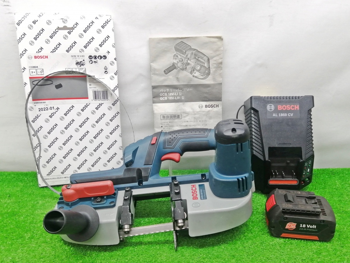 中古品 BOSCH ボッシュ 18V バッテリー バンドソー 2.6Ahバッテリ×1個付 GCB18V-LI_画像1