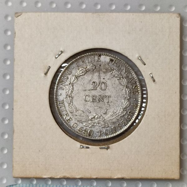仏領インドシナ 20セント銀貨 1937年 貨幣 硬貨 コイン 古銭の画像2