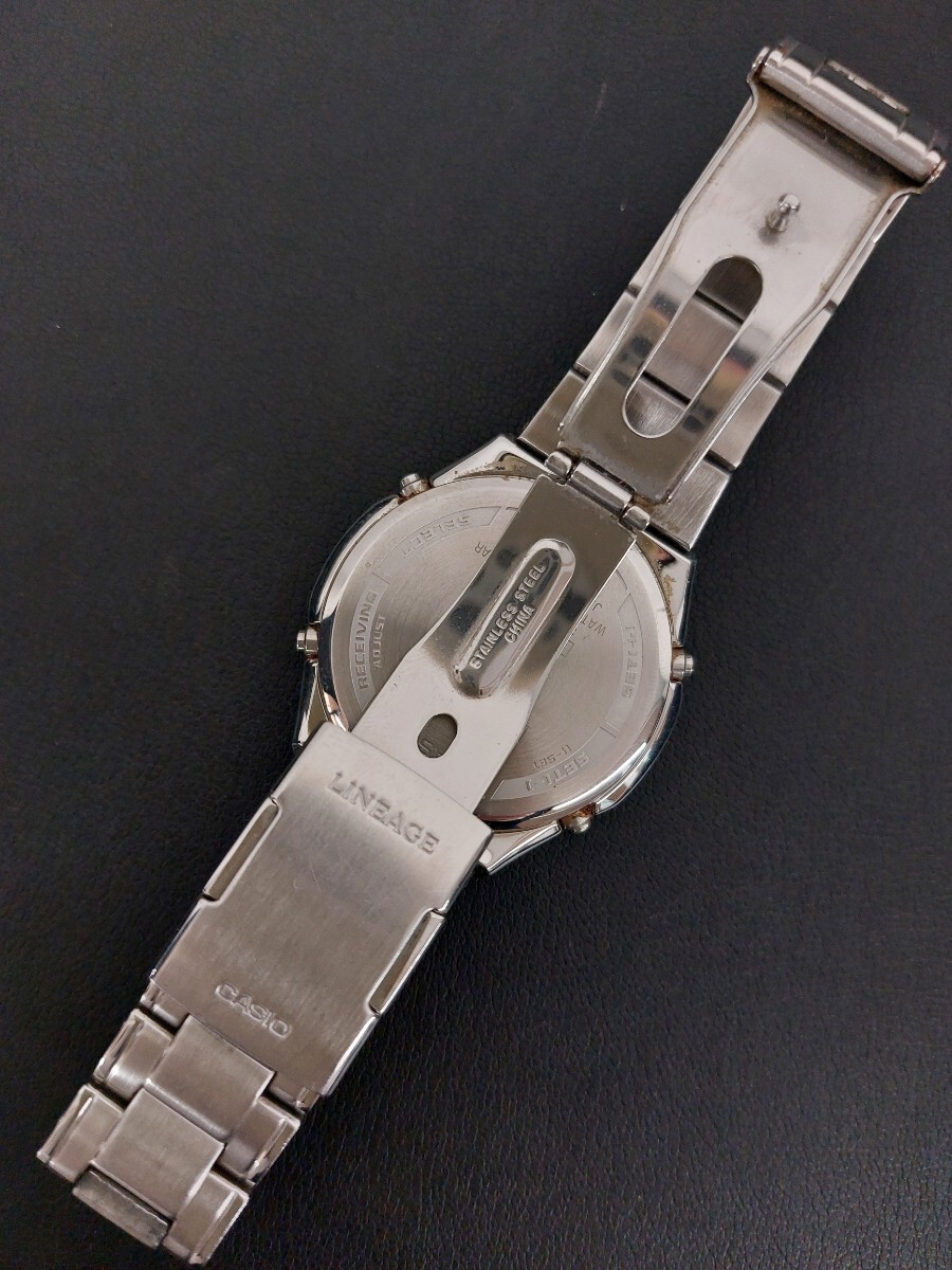10877  CASIO カシオ LINEAGE リニエージ ウェーブセプター LIW-120 タフソーラー デイト 腕時計 白文字盤 ホワイト USED品 現状品の画像7